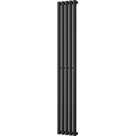 Omeara - Black Vertical Radiator H1800mm x W290mm Single Panel (1/3)