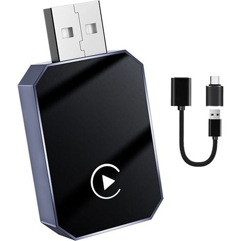 Adaptateur CarPlay Sans Fil Amélioré pour IOS et Android Auto - 5.0, Plug & , Connexion Automatique, Commande Vocale