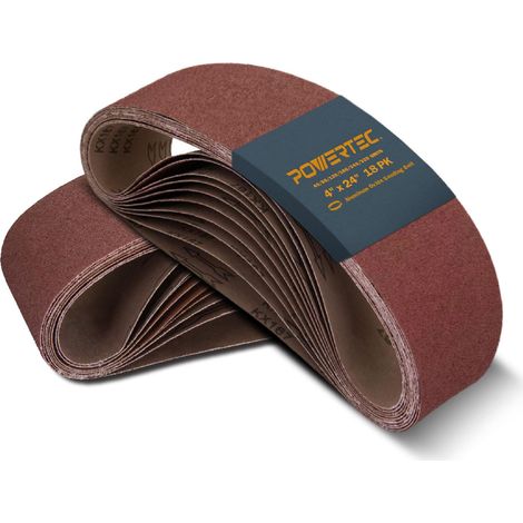 Lot de 18 bandes abrasives de 61 cm, 3 bandes abrasives de chacun des grains 40, 80, 120, 180, 240, 320, en oxyde d'aluminium, pour ponceuse à bande (1/5)