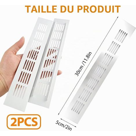 Grille de Ventilation Rectangulaire, Grille d'Aération en Aluminium, Grille de Ventilation Rectangulaire en Aluminium Argent (1/4)