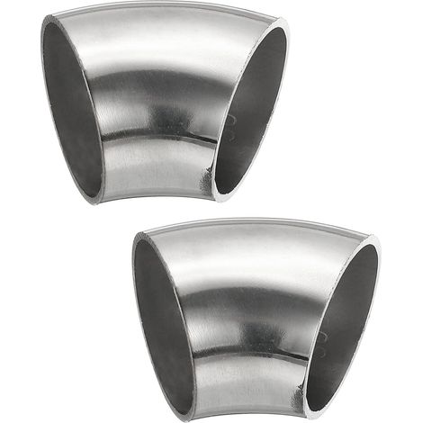 2pcs Coude À 45 Degrés Mandrin, 76mm OD Acier D'échappement Raccord De Tuyauterie 304 Inoxydable pour Exhaust Pipe Stair Handrail HVAC - 32mm (1/5)