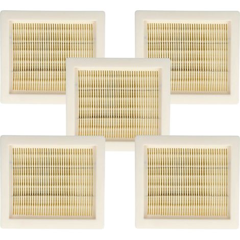 vhbw 5x Filtro plisado plano H11 compatible con Hilti C 75-1-22, VC 5-A22, VC 75-1-A22, VC 2D-22, VC 5-22 aspiradora - Elemento filtrante