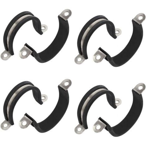 8pcs 304 Stainless Steel U Clamps 38mm Diameter Rubber Coated Hose Clamps (1/4)