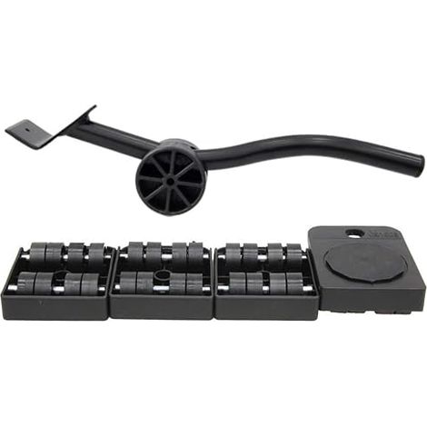 5-Piece Furniture Lifter Set, Contains 4 Furniture Castors + 1 Load Lift, Suitable for Moving Heavy Furniture (Black) (1/5)