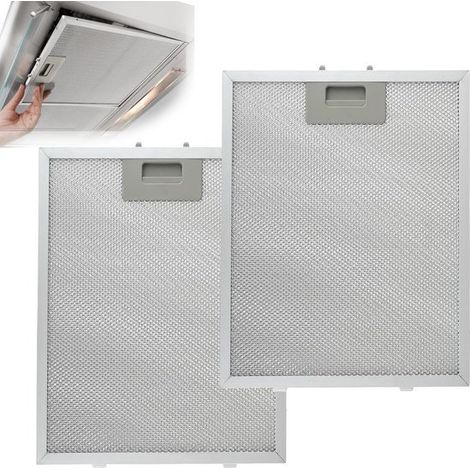 Confezione da 2 filtri antigrasso con fori di scarico fumi - Cappa aspirante - Rete in alluminio - Filtro a 5 strati per cappe da cucina - Adatto a varie marche (320 x 260 mm) (1/5)