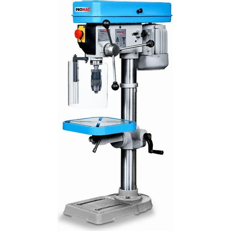 Promac – Perceuse magnétique 0,37kW 230V 5 vitesses – Table ajustable avec rainures – Mandrin autoserrant 16mm – 212 (1/4)