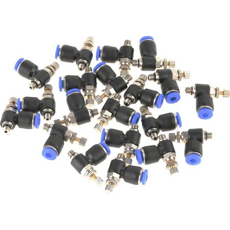 20 raccords rapides pour vannes de régulation de débit d'air pneumatique M5, diamètre extérieur de 4 mm (1/5)