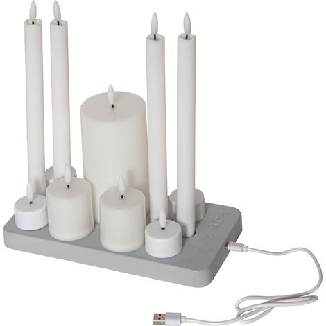 Star Trading Velas LED Resplandor Blanco Recargables Juego