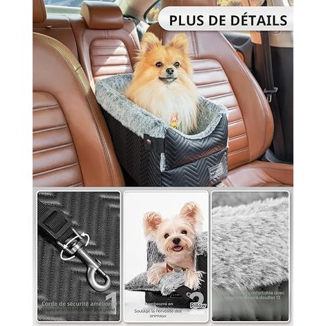 Petsfit Siège Auto pour Chat Chien, Panier Chat Voiture pour Petit Animal de Compagnie avec Crochets de Protection, Siège Auto de Voyage Amovible et Lavable pour Chien (1/3)