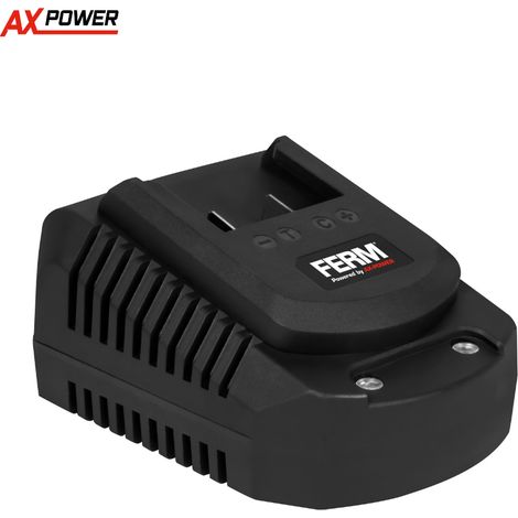 Chargeur rapide 20V pour batteries FERM AX-Power – Temps de charge 60/90/180 min – Indicateur LED – Compatible avec 1.5Ah, 2.0Ah, 4.0Ah