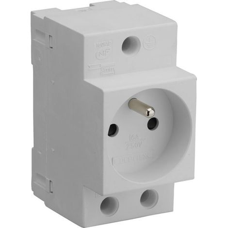 PRISE DE COURANT MODULAIRE 2P+T 10/16A GRIS - 707891 (1/4)