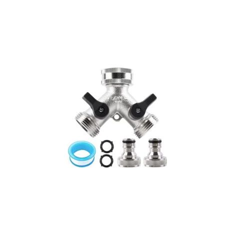Inverseur 2 voies - pour robinets européens - Inverseur de type Y - pour la maison et le jardin - Inverseur G 3/4" - Robinetterie extérieure - Crezuo (1/4)