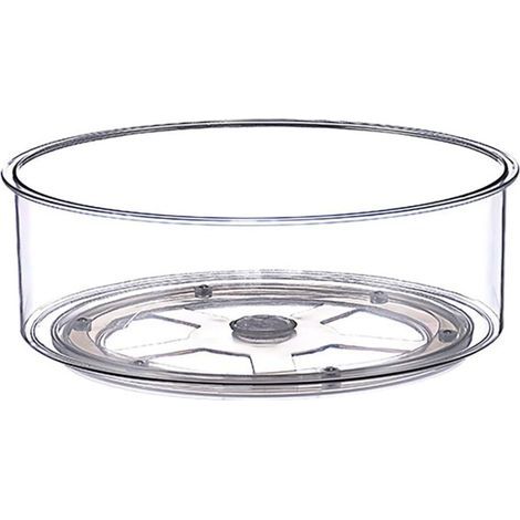 [JAMAIS UTILISÉ] Plateau tournant en plastique pour cuisine/salle de bain, garde-manger, réfrigérateur, armoire ou comptoir, organisateur entièrement rotatif pour aliments (1/4)