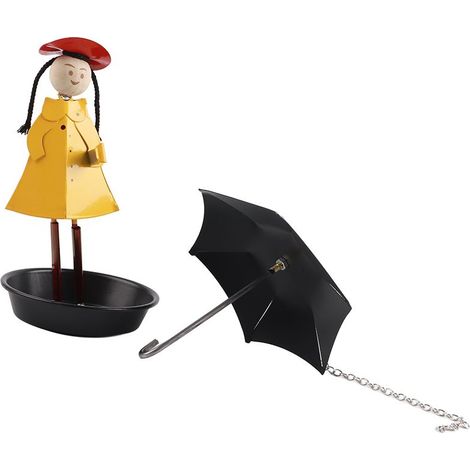 Distributeur de Nourriture pour Oiseaux en Métal Design Poupée Mignon - Outil de Mangeoire à Suspendre pour Jardin Extérieur (1/5)