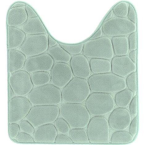 Wc-umrissmatten mit formgedächtnis aus mikrofaser kiesel 45x50 cm - eukalyptusgrün - Tendance