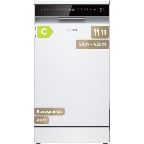 EVVO D4 Slim Lavavajillas 45cm Libre Instalación 11 Cubiertos 8 Programas Clase C (1/5)