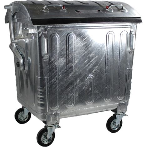 PROVOST - Conteneur poubelle en acier galvanisé 1100L - 4 roues