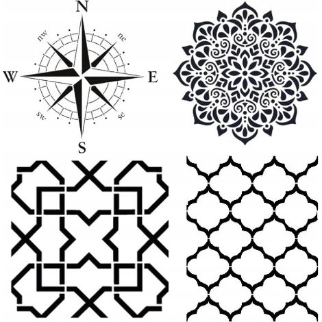 Plantilla para pintar, yeso, mandala, hormigón arquitectónico, yeso decorativo (1/5)