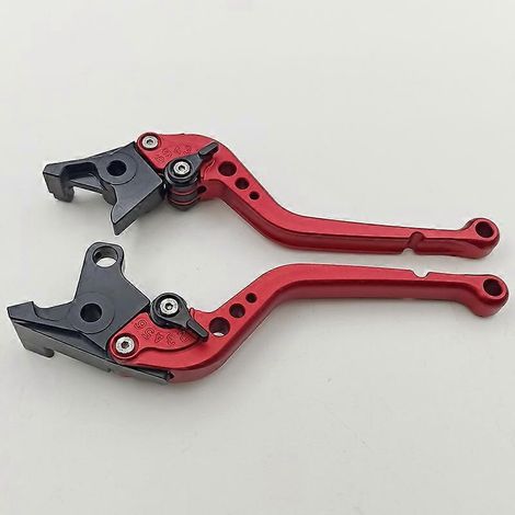 Convient pour la moto Kawasaki ZG1000 CONCOURS, levier de frein, d'embrayage et de klaxon modifié en alliage d'aluminium (tige longue rouge) (1/5)