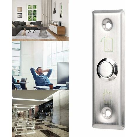 Bouton de Sortie Poussoir de Porteen Acier Inoxydable,Rond Bouton Poussoir Interrupteur,Porte Commutateur Electrique de Contrôle d'Accès Cadre de Porte Creux/Boîtier électrique intégré (1/5)