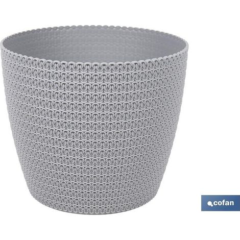 Pack de 10 pots tressés gris clair PP 0,5 L (1/4)