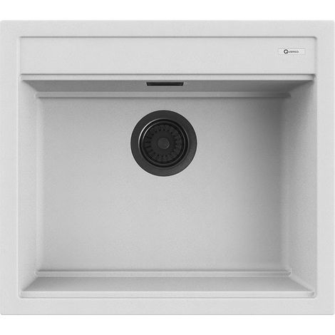 Lavello Quareco incasso 1 vasca 57×51 Prime 60 Granito Bianco QLP060BI (1/4)