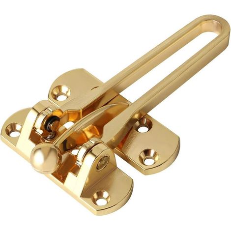 Cerraduras secundarias para puertas, cadenas de seguridad para puertas, cerradura para puertas correderas, barra giratoria de acero inoxidable, cerradura de seguridad para puertas, color dorado. (1/5)