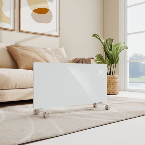 Radiateur électrique 2000W – épaisseur réduite 70mm – pilotage sans fil – arrêt automatique fenêtre – blanc