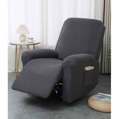 Housse Pour Fauteuil Inclinable - Jacquard Polyester Élasthanne - Pour Fauteuil Relax Électrique Ou Manuel - 4 Pièces (1/5)
