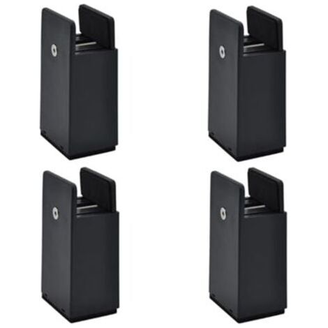 Set di 4 piedini regolabili per mobili - Neri - Altezza 100 mm - Adatti per diametri da 10 a 37 mm (1/5)