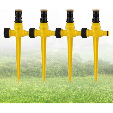 JSSEVN-4-teiliger Gartensprenger, 360 Grad drehbarer Rasensprenger, verstellbarer Bewässerungssprüher für Rasenflächen (1/5)