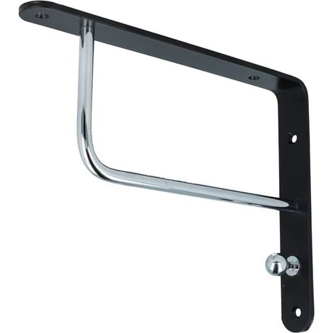 Klassische Regalkonsole schwarz chrom Bücherregalhalter Wandregalträger 250x200 (1/5)