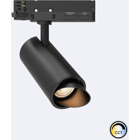 3-Phasenstromschiene LED-Strahler 20W Fasano Cilindro Bisel CCT Wählbar Dimmbar Schwarz (2700K - 3200K - 4000K) Wählbar