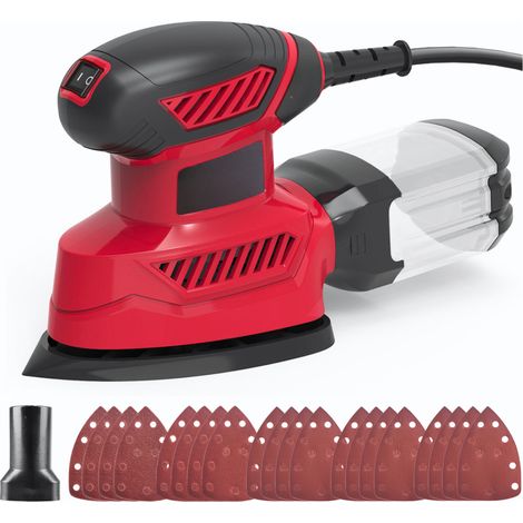 Ponceuse de précision 14 000 tr/min, ponceuse électrique compacte, 20 papiers abrasifs, port de récupération, raccord pour aspirateur, ponçage pour espaces restreints, bricolage et décoration. (1/5)