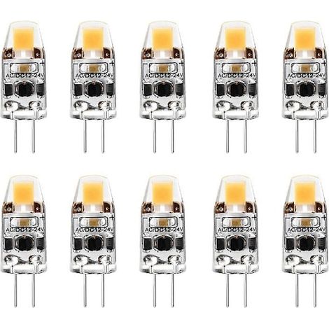 Ampoule LED G4 2W équivalente à une ampoule halogène G4 de 20W, culot G4, AC/DC 12V-24V, blanc froid, lot de 10 (voir photo). (1/5)