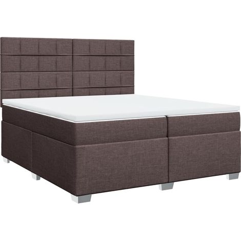 Maison Exclusive - Giroletto a Molle con Materasso Marrone Scuro 200x200cm Tessuto (1/5)