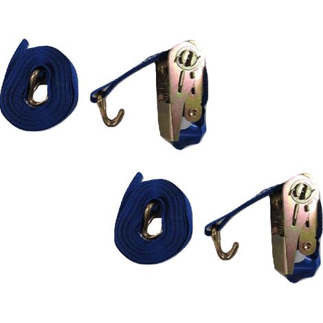 Ratchet Tie Down Straps 35MM 3T 6M X2 (Heavy Duty Cargo Trailer Lashing Ton J Hook)