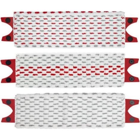 Lot de 3 coussinets de rechange pour balai plat Vileda UltraMax XL, accessoires en microfibre à clips rouges (1/5)