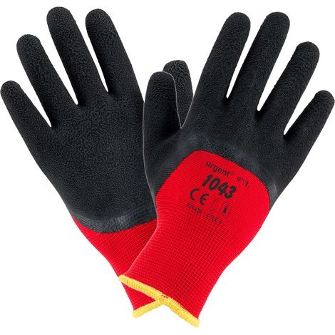 Guanti 1043 in poliestere "sabbia" lattice Rosso/nero Urgente 9
