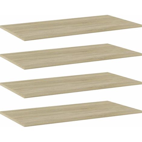 vidaXL Panneau de bibliothèque 4pcs Chêne sonoma 80x40x1,5cm Aggloméré (1/5)