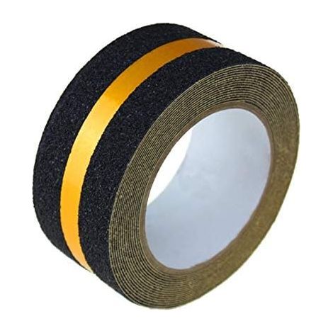 Rutschfestes Klebeband mit reflektierendem Streifen, gelb, rutschfest, hohe Griffigkeit, 50 mm x 50 m, für Böden, Treppen, Sicherheit (1/4)