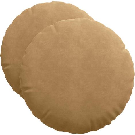 Cojines para asiento 2 pcs Marrón Ø50 x 19 cm Terciopelo vidaXL