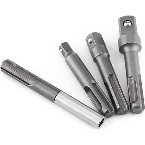 Tige SDS-Plus pour douille hexagonale de 6 mm et rallonge pour forets carrés de 6 mm, 3/8 mm et 1/2 mm (1/5)