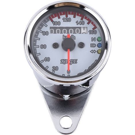 Odomètre moto 12V – indicateur vitesse 0-160km/h – LED – universel – blanc (1/5)