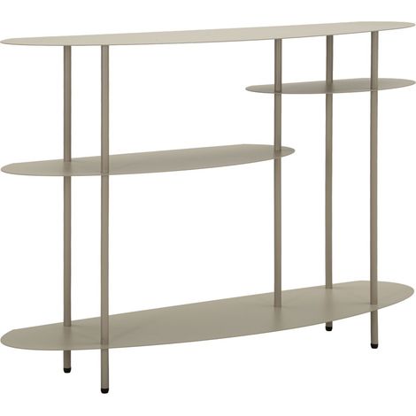 Console Saturno Plus Tortora - Mobile moderno in metallo, 118x34x82 cm, finitura tortora neutra