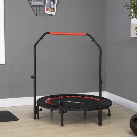 Mini trampolín fitness de 102 cm con manillar regulable y monitor LCD, negro OKMYHOME (1/5)