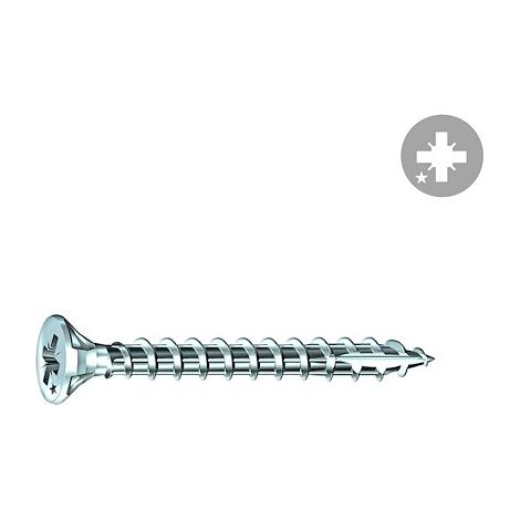 Vis Rocket tête fraisée pozi acier zingué, filetage complet Ø 3 x L 16 mm - Boîte de 500