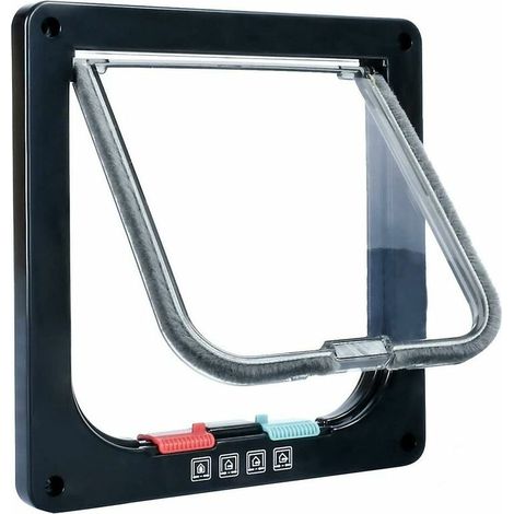 Grande porte pour chien, porte pour chat, porte pour animal domestique, installation facile (taille : m) Noir-L SSXJV (1/5)