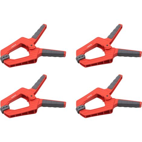 Lot de 4 pinces à ressort - Envergure de 100 mm - Mâchoires mobiles - Fixation sûre et à une main des pièces - Pince à colle - Pince universelle - Pince de montage - 5217120 (1/5)
