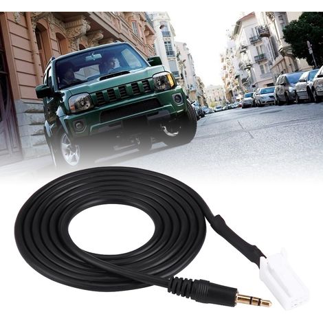 Cordon adaptateur entrée aux audio voiture fiche 8 pins jack 3.5mm pour Suzuki Swift Vitra Jimny noir 140cm plastique métal 1 pièce (1/5)